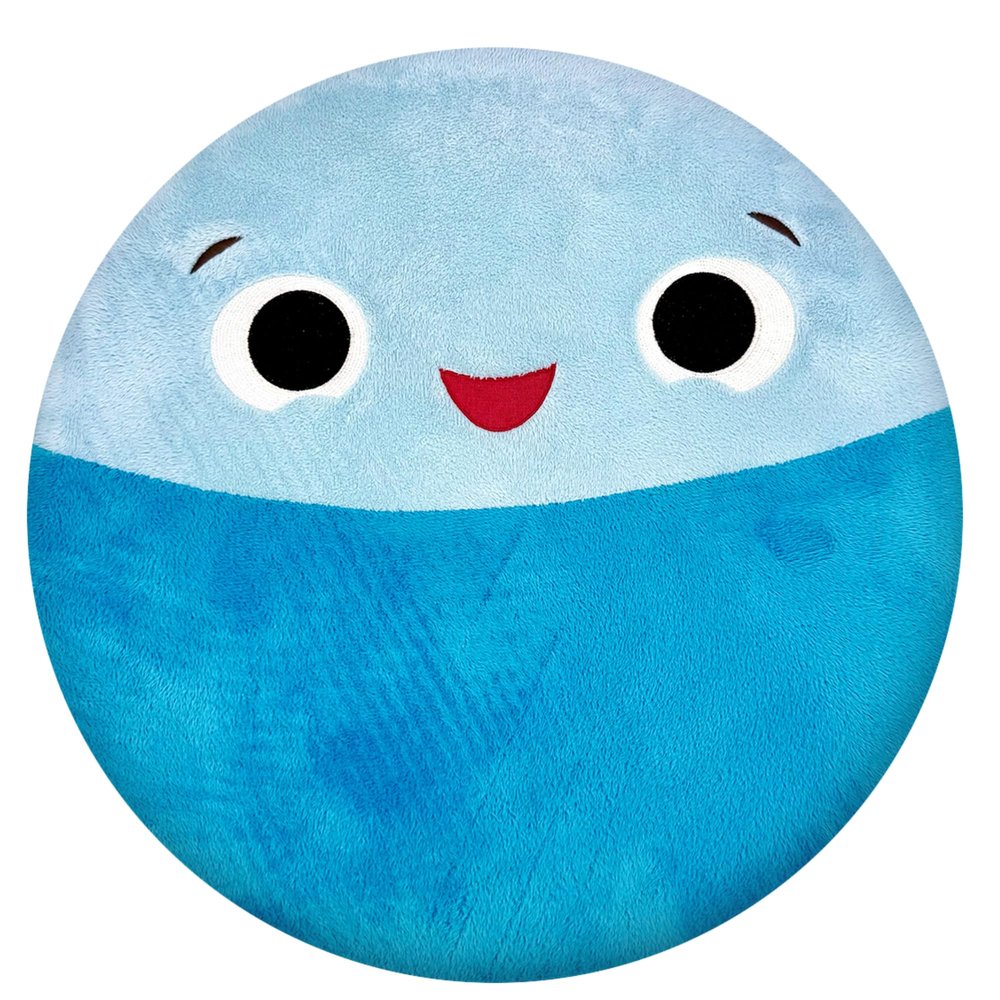 ABCmouse Shapeys Cici Circle Plush Pillow  Soft Two-Tone Blue Learning Buddy for Kids Ages 3+, Circle Shape Recognition, Reading, Snuggling & Geometry Play