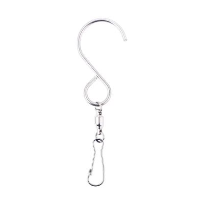 50PCS S Shaped for Hanging Wind Spinners Rotating Bearing Chimes Rust-Proof Party Supply for Party(Silver)