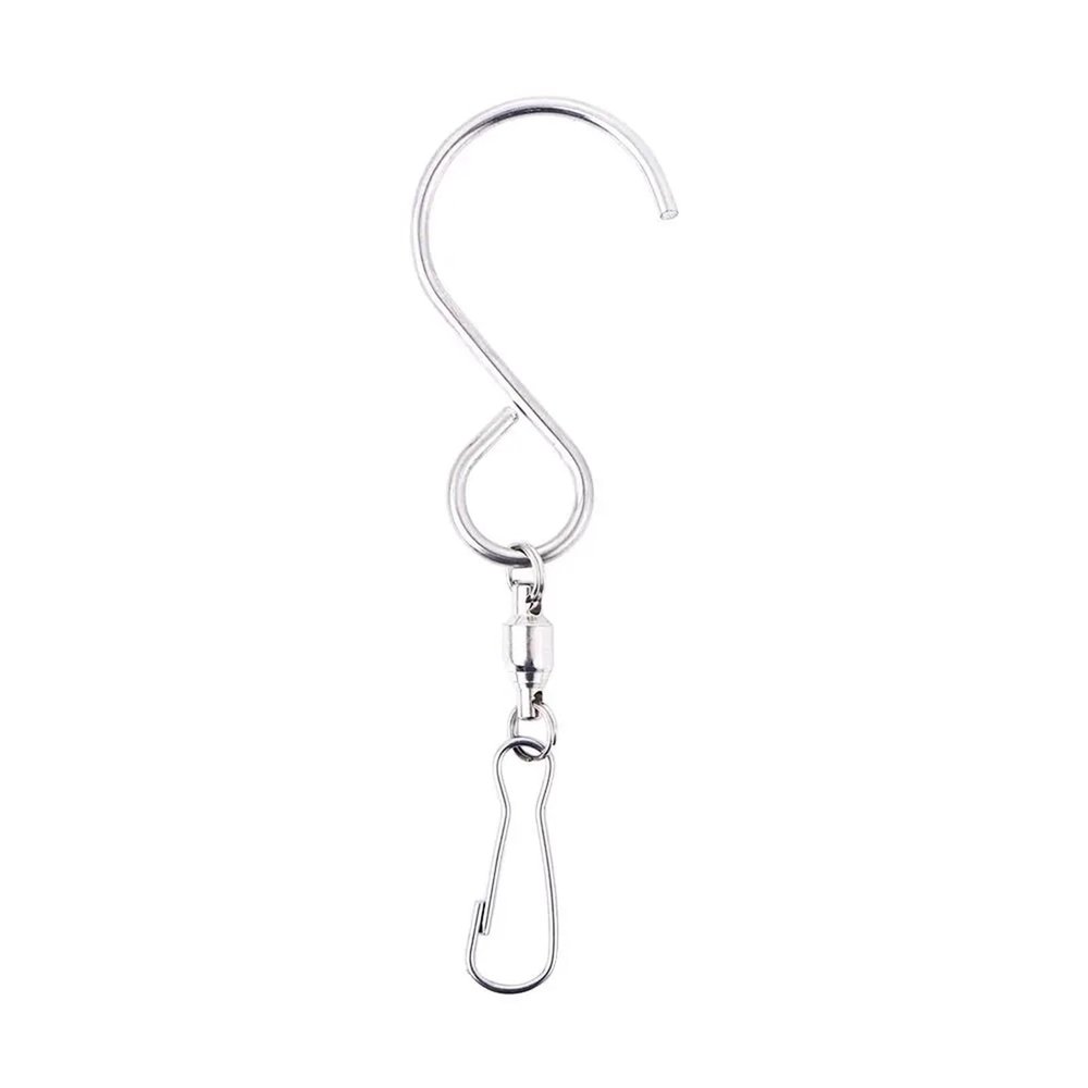 50PCS S Shaped for Hanging Wind Spinners Rotating Bearing Chimes Rust-Proof Party Supply for Party(Silver)