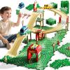 KIZONLY Puzzle Racer Kids Car Track Set, 4-Tier Race Tracks for Kids Ages 3-5 with 3 Cars, Traffic Parts, Trucks for Toddlers 2-4 Years, Floor Puzzle Tracks Car Gift for Boys Girls 3 4 5 Year Old view 1