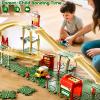 KIZONLY Puzzle Racer Kids Car Track Set, 4-Tier Race Tracks for Kids Ages 3-5 with 3 Cars, Traffic Parts, Trucks for Toddlers 2-4 Years, Floor Puzzle Tracks Car Gift for Boys Girls 3 4 5 Year Old view 3
