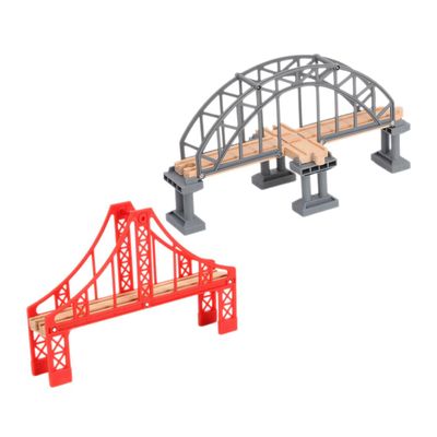 Healifty 2pcs Train Bridge Sturdy Railway Track Accessories Model for Flexible Layout and Play Compatible with Thomas and Other Brands