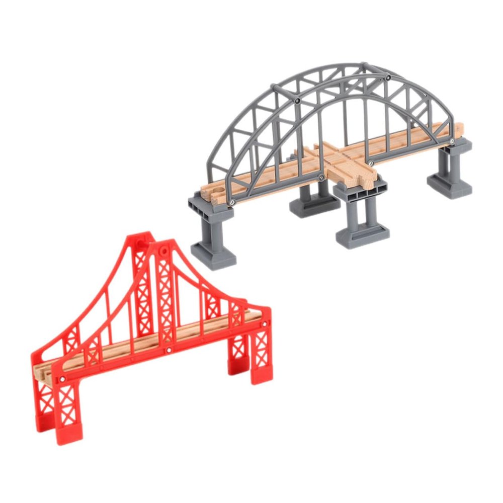 Healifty 2pcs Train Bridge Sturdy Railway Track Accessories Model for Flexible Layout and Play Compatible with Thomas and Other Brands
