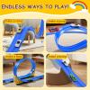 Kimdog Flexible Race Track for Kids - 15Ft Car Track with 4 Vehicle in 1:64 Scale, 4M DIY Car Ramp Roll Up, Play Race Cars for 3 4 5 6 Year Old Boys Girls, Little People Gifts for Birthday Christmas view 2
