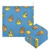 CUPADA Baby Washcloths Flame Design on Blue Muslin Face Towels Soft Absorbent Burp Wash Wipes Towel for Newborn Infant, 5 Pack view 1