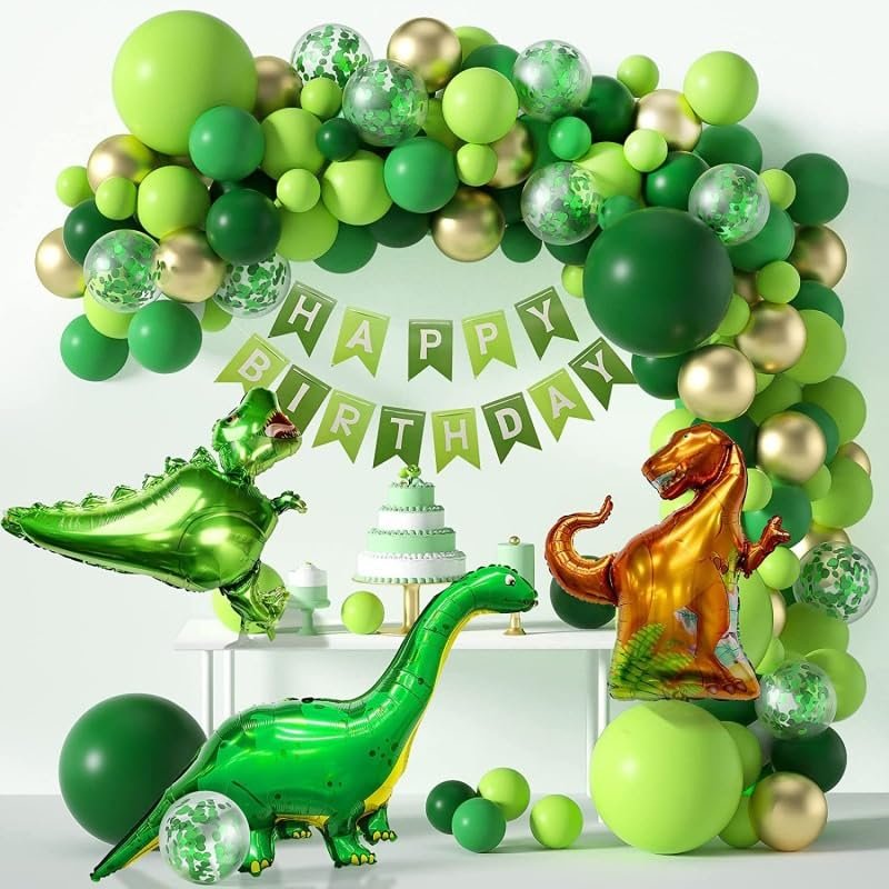 84pcs Forest Dinosaur Birthday Balloon Set Large Aluminum Foil Children's Birthday Party Scene Decoration
