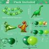 84pcs Forest Dinosaur Birthday Balloon Set Large Aluminum Foil Children's Birthday Party Scene Decoration view 2