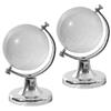 BESPORTBLE 2Pcs Miniature Crystal Globe Ornaments with Solid Base Transparent World Map Sphere for Home Office Desk Decoration Geography Display Study Party view 1
