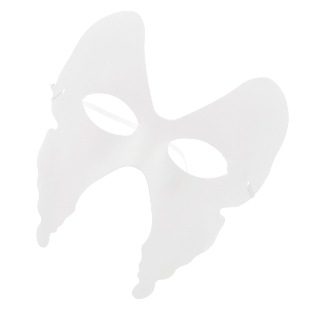 Abaodam 6pcs DIY Paintable White Paper Butterfly Masks Blank for Masquerade Halloween Birthday Party Crafts and Cosplay Creative Face Masks