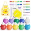 JUPITEARTH 10 Colors Washable Paint Set for Kids Ages 3-6, 4.06oz(120ml), Non-Toxic, Includes Brushes, Cups and Apron, Creative Gift for Toddlers and Preschoolers view 1