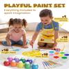 JUPITEARTH 10 Colors Washable Paint Set for Kids Ages 3-6, 4.06oz(120ml), Non-Toxic, Includes Brushes, Cups and Apron, Creative Gift for Toddlers and Preschoolers view 2