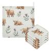 CUPADA Baby Washcloths Farm Cattle Floral Pattern Muslin Face Towels Soft Absorbent Burp Wash Wipes Towel for Newborn Infant, 5 Pack view 1