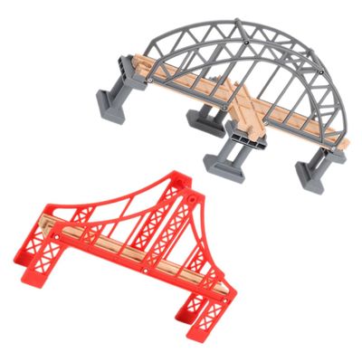 Beaupretty 2pcs Train Track Bridge Accessories Educational Plaything for Railway Scene Building Easy Assembly Smooth Surface with Bridge Molding Compatible Expansion for Model Railroad Layout