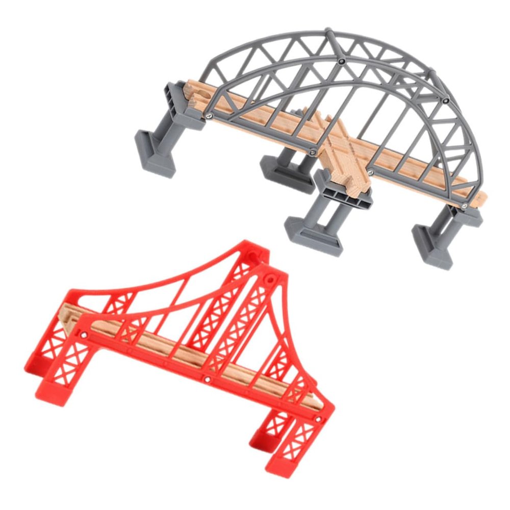 Abaodam 2pcs Train Track Bridges Replacement with Wear Resistant Design Safe Rounded Edges Railway Bridge Accessories for Train Layouts Compatible with Thomas and Other Brands