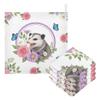 CUPADA Baby Washcloths Muslin Face Towels Animal Floral Frame Design Soft Burp Wipe Towel Absorbent Wash Wipes Infant Newborn Washcloths,3 Pack view 1