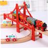 KESYOO 2pcs Train Bridge with Red Gray Viaducts Replacement Railway Track Accessories for Train Scene Layout Easy to Install for Parties and Family Play view 4