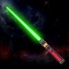 YukiHalu Light Up LED Saber, Light Swords with FX Sound and Realistic Handle, Expandable Sabre for Halloween Dress Up Parties Birthday Christmas Galaxy War Fighters (Green) view 1