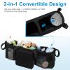 Accmor Double Stroller Organizer for Bob Duallie and Baby Jogger City Mini GT2, Double Baby Stroller Caddy Bag Organizer Accessories view 3