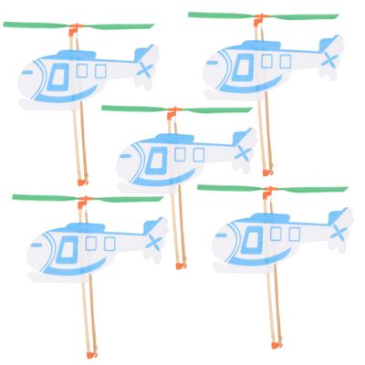 Abaodam 5Pcs Rubberband Powered Helicopter Glider Aircraft Models for Educational Outdoor Flying to Enhance Imagination and Practical Skills Birthday Gift