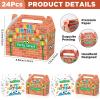 12 Pcs Street Theme Birthday Party Supplies Cookie Theme Cartoon Friends Party Treat Boxes Street Red Brick Wall Goodie Gift Boxes for Kid Boys Girls Green Monster Birthday Baby Shower Decoration view 2