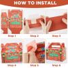 12 Pcs Street Theme Birthday Party Supplies Cookie Theme Cartoon Friends Party Treat Boxes Street Red Brick Wall Goodie Gift Boxes for Kid Boys Girls Green Monster Birthday Baby Shower Decoration view 3