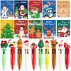 30 Sets Christmas Notepads with Pens Merry Christmas Mini Notebooks Colorful Xmas Ballpoint Pens Santa Snowman Pocket Notebook for Winter Xmas Party Home Staff Teacher Coworker School Office Gifts view 1
