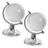 Abaodam 2Pcs Crystal Globe Desktop World Map Ornaments Transparent Rotating Globe Statues for Office Home Decor Table Decoration Gift view 1