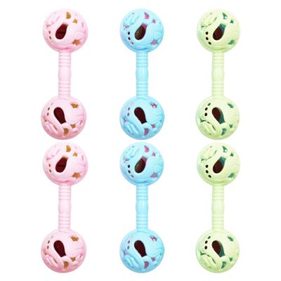 Beaupretty 6Pcs Baby Rattle Toys for Newborns 012 Months, Infant Hand Rattles with Easy-Grip Dumbbell Shape, Non-Toxic Early Sensory Toys, Random Colors
