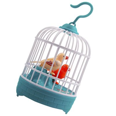 Abaodam Voice Control Singing Bird Cage for Educational Electronic Decor with Artificial Bird Figures Hanging Design to Enhance Hearing and Color Recognition Skills Random Color