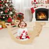 HONEY JOY Pikler Wooden Arch Climber, Montessori Sensory Table for Kids w/Foldable Storage Bin, Baby Rocker Ladder Play Gym, Toddler Climbing Toys Indoor, Learning Gift for Kids (35.5  20  19) view 2