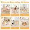 HONEY JOY Pikler Wooden Arch Climber, Montessori Sensory Table for Kids w/Foldable Storage Bin, Baby Rocker Ladder Play Gym, Toddler Climbing Toys Indoor, Learning Gift for Kids (35.5  20  19) view 3