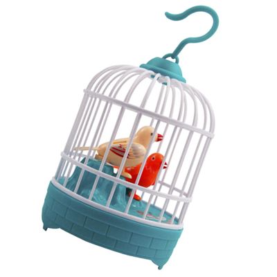 Beaupretty Voice Controlled Interactive Bird Cage for Sound Activated Moving Bird Figurine with Design Educational Hanging Decoration to Enhance Hearing and Color Recognition Random Color