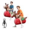 QPAU Inflatable Reindeer Hopper Bouncy Toy 2PCS with Fabric Cover & Pump, Ride On Toys for Kids 5+ & Adults, Christmas Reindeer Inflatable Animal Bouncer, Outdoor Play view 1