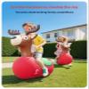 QPAU Inflatable Reindeer Hopper Bouncy Toy 2PCS with Fabric Cover & Pump, Ride On Toys for Kids 5+ & Adults, Christmas Reindeer Inflatable Animal Bouncer, Outdoor Play view 2