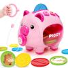 Musical Piggy Toys for 1 Year Old Girl Gift, Piggy Bank with Educational Number, Color, Animal Coin for Baby Interactive Toy 6-12-18 Month, Christmas 1st Birthday for 7 8 9 10 Month Old Girl Boy view 1