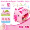 Musical Piggy Toys for 1 Year Old Girl Gift, Piggy Bank with Educational Number, Color, Animal Coin for Baby Interactive Toy 6-12-18 Month, Christmas 1st Birthday for 7 8 9 10 Month Old Girl Boy view 3