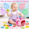 Musical Piggy Toys for 1 Year Old Girl Gift, Piggy Bank with Educational Number, Color, Animal Coin for Baby Interactive Toy 6-12-18 Month, Christmas 1st Birthday for 7 8 9 10 Month Old Girl Boy view 4