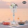 10Pcs 21.3in Elegant Metal Flower Holders with Crystal Beads for Wedding and Party Centerpieces(Silver) view 2