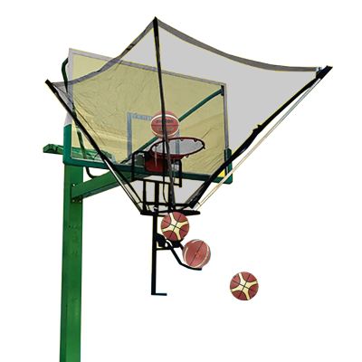 Basketball Shot Returner System - Black Metal Rebounder Attachment for Indoor/Outdoor Use, Perfect for Kids' Practice & Training, Durable Basketball Return Mechanism