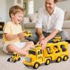 Novaluki 5 in 1 Construction Toys Cars for Toddler Ages 2-4, Transport Vehicle with Sounds and Lights, Excavator Toy for Boys, Christmas Birthday Gifts for Kids 2 3 4 5 6 Years Old view 2