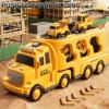 Novaluki 5 in 1 Construction Toys Cars for Toddler Ages 2-4, Transport Vehicle with Sounds and Lights, Excavator Toy for Boys, Christmas Birthday Gifts for Kids 2 3 4 5 6 Years Old view 3