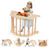 HONEY JOY Pikler Wooden Arch Climber, Montessori Sensory Table for Kids w/Foldable Storage Bin, Baby Rocker Ladder Play Gym, Toddler Climbing Toys Indoor, Learning Gift for Kids (31.5  18.5  16) view 1