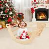 HONEY JOY Pikler Wooden Arch Climber, Montessori Sensory Table for Kids w/Foldable Storage Bin, Baby Rocker Ladder Play Gym, Toddler Climbing Toys Indoor, Learning Gift for Kids (31.5  18.5  16) view 2