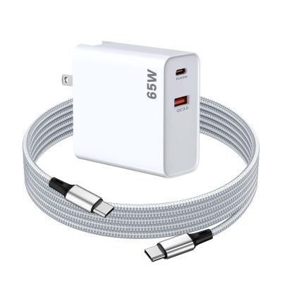 PD 65W USB C Fast Charger for DJI Mini 4K, Neo, Air 3S, 2 SE, Flip, Avata 2, Mavic 3 Drones - Dual Port USB + Type C Wall Charger with C to C Charging Cable for DJI FPV Accessories, 6ft Long