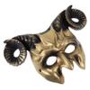 Abaodam Gold Ox Horn Lightweight Breathable Half Face Costume Mask for Halloween Party Cosplay Unisex Elastic Band view 1