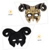 Abaodam Gold Ox Horn Lightweight Breathable Half Face Costume Mask for Halloween Party Cosplay Unisex Elastic Band view 2