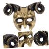 Abaodam Gold Ox Horn Lightweight Breathable Half Face Costume Mask for Halloween Party Cosplay Unisex Elastic Band view 3