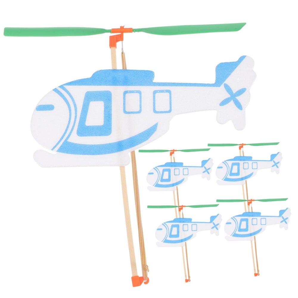 CIYODO 5Pcs Rubber Band Powered Helicopter for Creative Flying Glider Models Educational Aircraft Kits for Outdoor Play and Parent Interaction