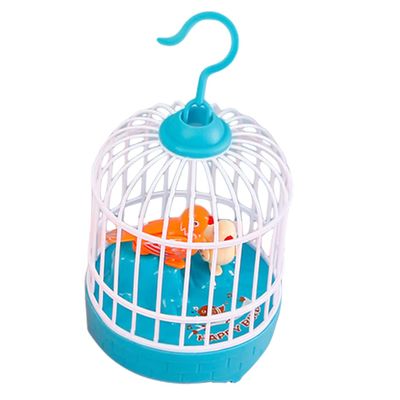 Beaupretty Voice Controlled Singing Bird Cage for Bright Educational Electronic Decor Interactive Sound Activated Simulation Fun Learning and Photo Prop Random Color