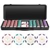 SLOWPLAY Nash 14g Clay Poker Chip Set White Gold Edition 500PCS Core Set for Texas Holdem | Numbered Chips: 5, 25, 100, 500 | Premium Case with Durable German Polycarbonate Shell view 1